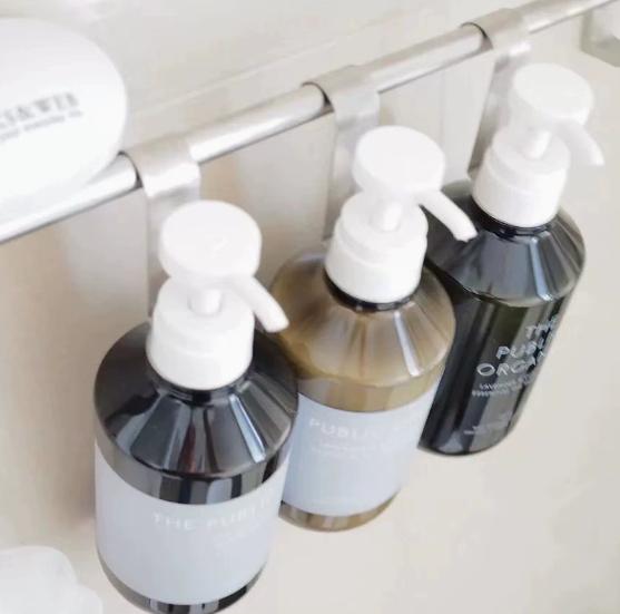 3 Sizes Optional No-Drill Round Bathroom Hooks, Shampoo Replacement Bottle Storage Holder Rings, Hanging Hooks, Organizer
