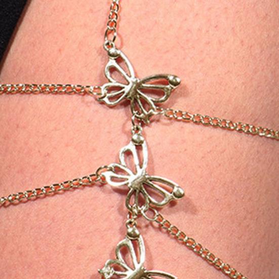 Damen-Oberschenkelkette, mehrschichtiger Schmetterlingsschmuck, langlebige galvanische Beinkette für den Club