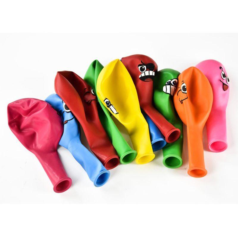 20pcslot Printed Cute Big Eyes Smiley Latex Balloons Happy Birthday Party
