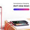 1-4Pcs 3 In 1 USB Charger Fast Charging Cable Type C Micro IOS Multi Charger Cable for iPhone Huawei Samsung Nylon Braided Cord