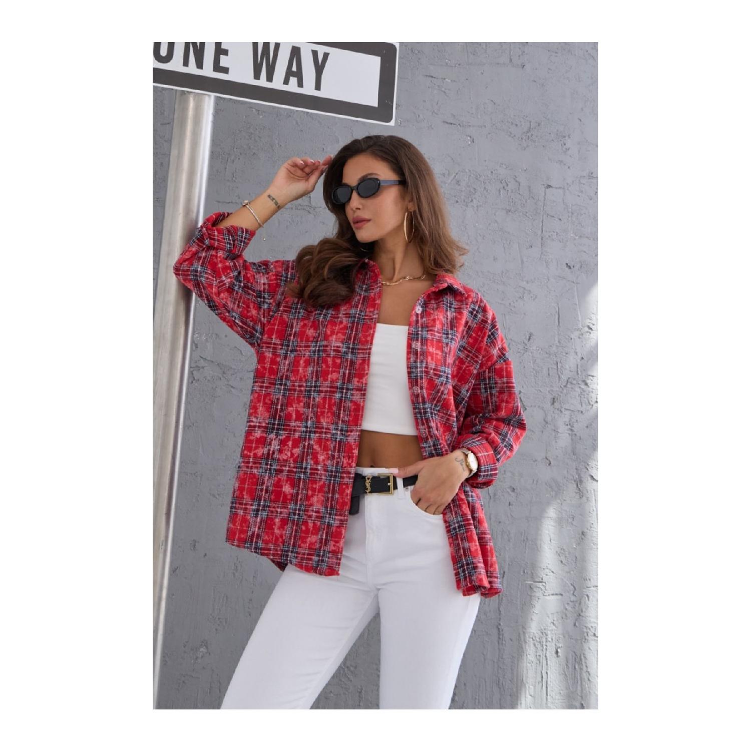 

Red Plaid Lumberjack Shirt S серый