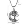 Nordic World Tree Celtic Knot Moon Tree of Life Pendant Necklace Lucky Amulet Jewelry Gift for Men and Women