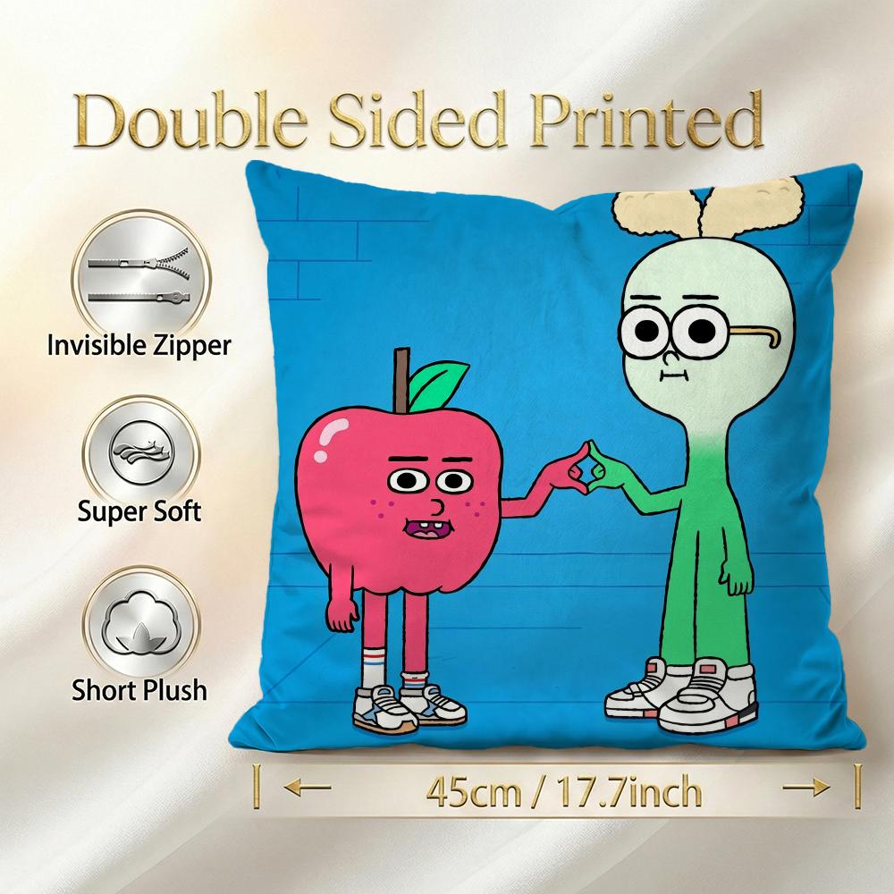 Cartoon Apple And Onion Cushion Cover 1Pcs Decorative Covers Soft Cushion Case For Sofa Couch Decor 40X40 45X45 Pillowcases