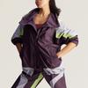 adidas Stella McCartney FW24 Serie Intrecciata Color Block Sportiva Vestibilità Larga con Cappuccio e Zip Manica Lunga Giacca Giacca da Donna Marrone IX1629