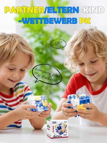 DealKits 3D Magic Cube Labyrinth Ball with Rolling Balls Complex Puzzle, 6.9cm Interactive Brain Training Stress Relief Game Toy