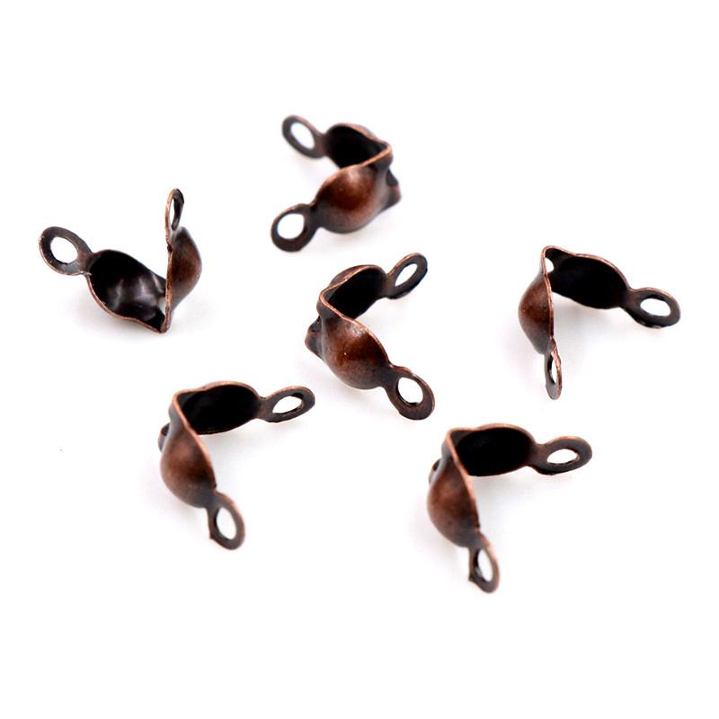 200pcs Connector Clasp Fitting 4*7mm Ball Chain Calotte End Crimps Beads Connector Components For DIY Jewelry Making Supplies