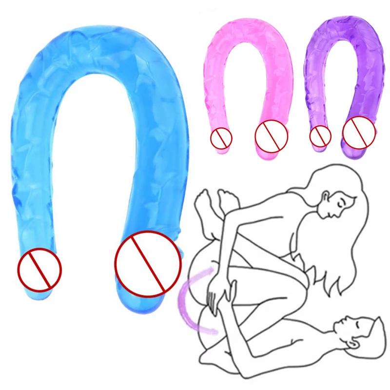 G Sopt Sex U Shape Double Big Realistic Dildo Vagina Anal Penis Artificial Penis Dildos Sex Toys For Women No Vibrator Sex Shop