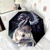 1PC Wolf Native Spirit Automatic Umbrella - Suitable Travel Outdoor Portable Umbrella Birthday Gift Daily Essentials