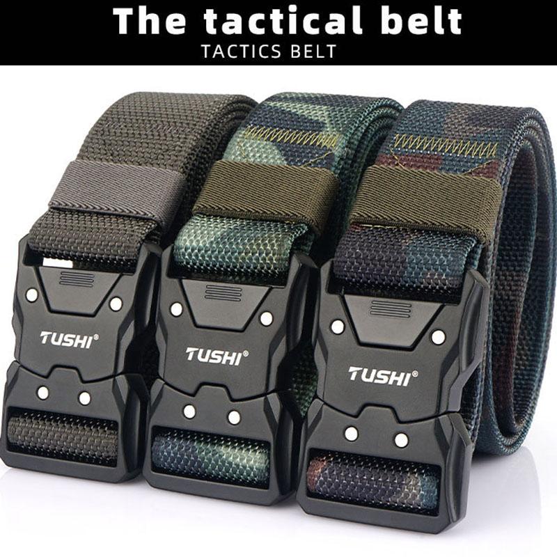 Men's Tactical Belt Army Outdoor Hunting Tactical Military Canvas Multi Function Combat Survival High Quality Marine Corps Nylon