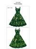 Women's Spaghetti Strap Clover Dress - St. Patrick's Day Irish Festival Clothing