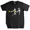 New T Shirt Black Tops for Unisex Banksy Pulp Fiction Inspired TShirt Cotton Banksey Graffiti Artist Cotton Tshirt for Boys