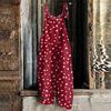 Women's Jumpsuit  Print Casual Loose Vintage Shoulder Strap Cotton Linen