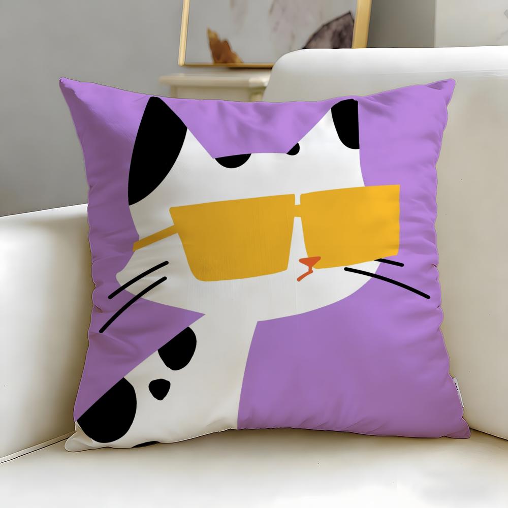 Classic Theme Cartoon Animal Cushion Cover Soft & Easy-Wash Pillow Case – Versatile for Couch, Bed, Travel and Office