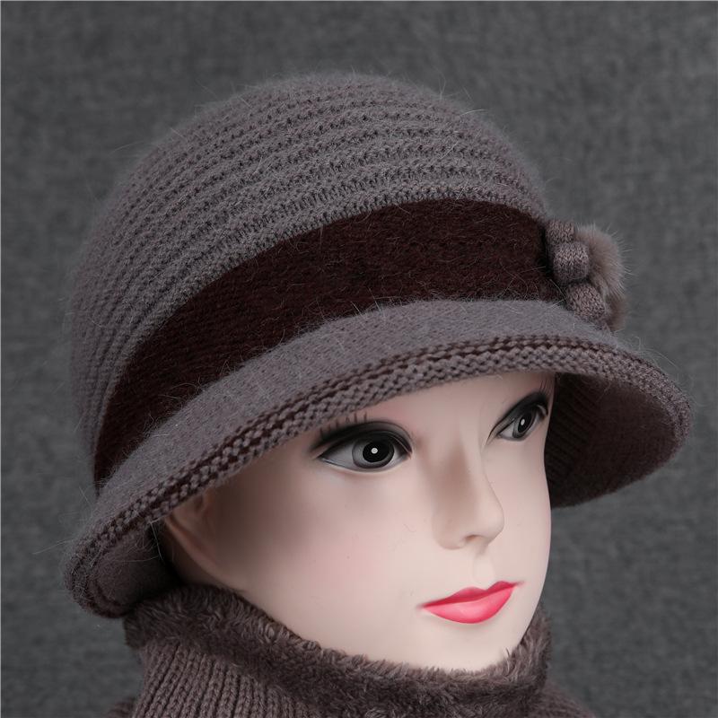Winter Mother Hat Female Warm Versatile Grandma Basin Hat Velvet Cycling Cold Bucket Hat