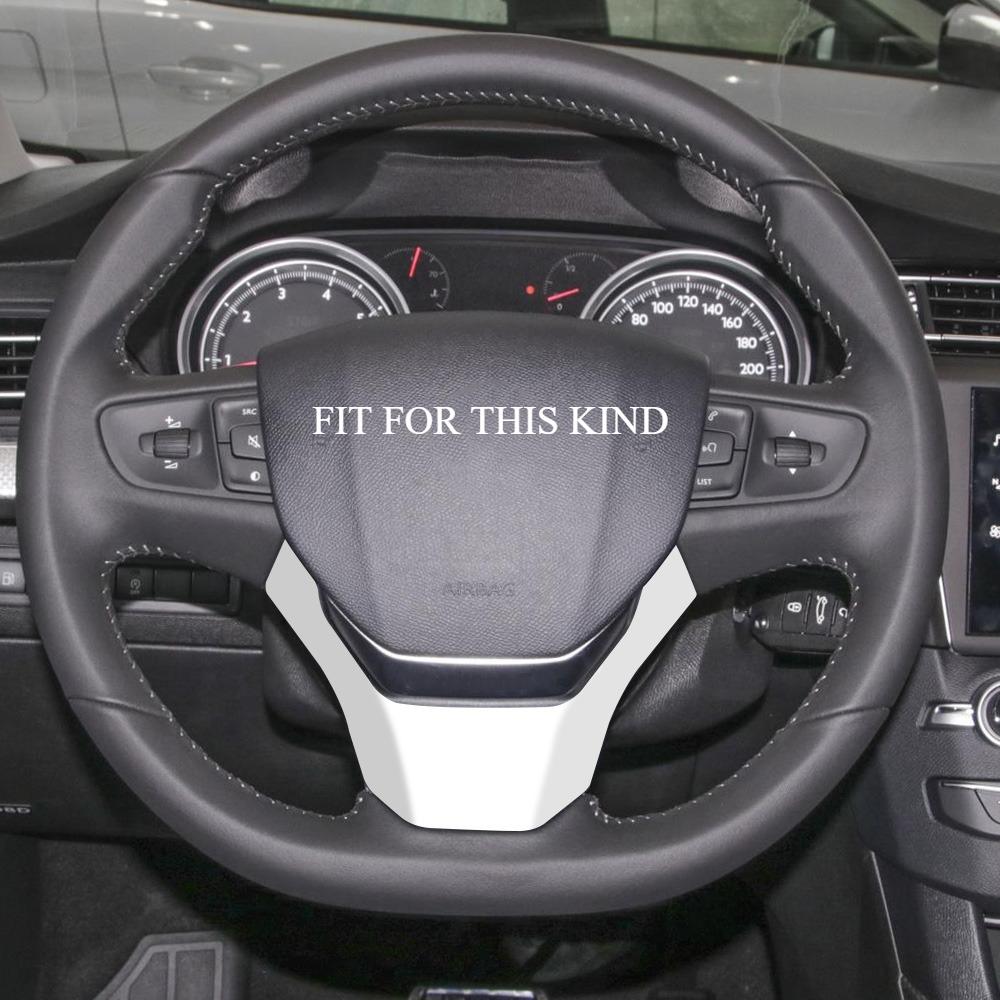 ABS Chrom Kohlefaser Auto Lenkrad Panel Abdeckung Zierleiste für Peugeot 408 2014 2015 für Peugeot 508 2011 - 2016 Aufkleber