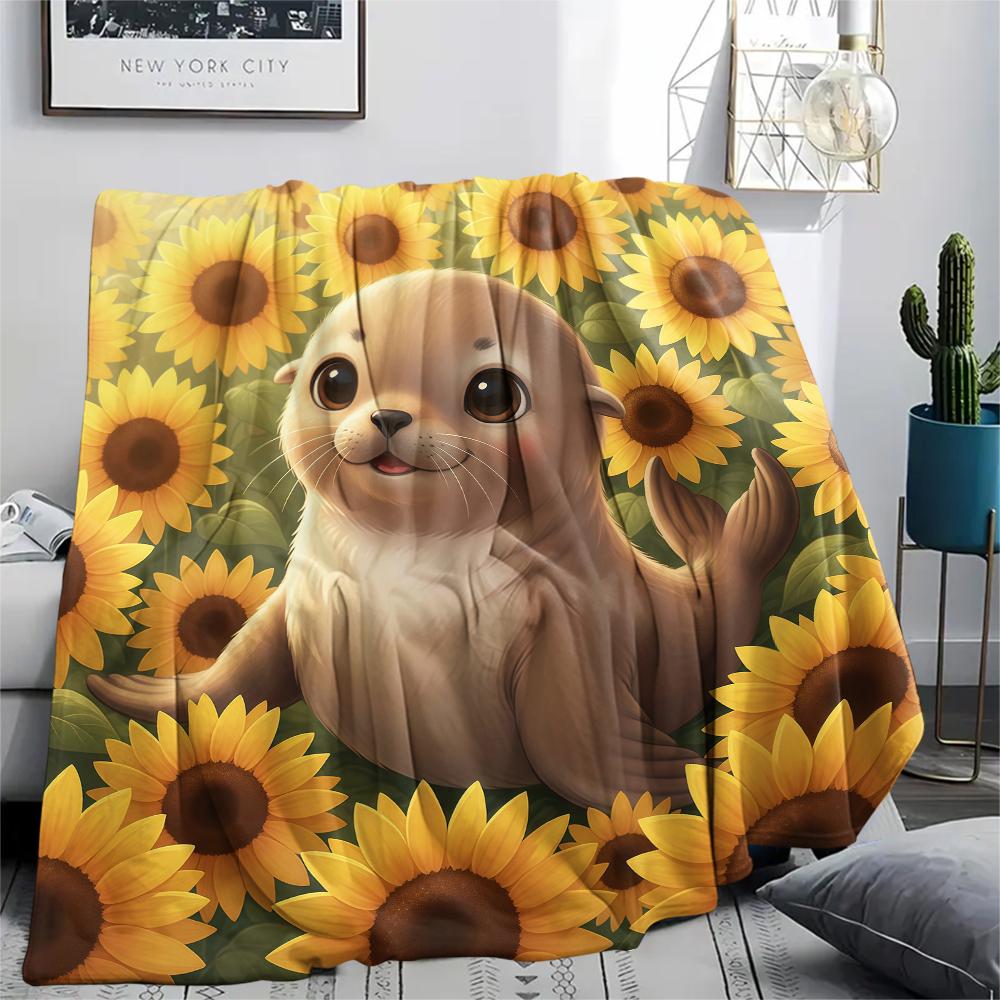 1 Manta de Franela con Estampado de Dibujos Animados, Alta Calidad, Cómoda para Todas las Estaciones, Decoración del Hogar, Calidez y Confort, Perfecta para Regalo de Navidad o Cumpleaños