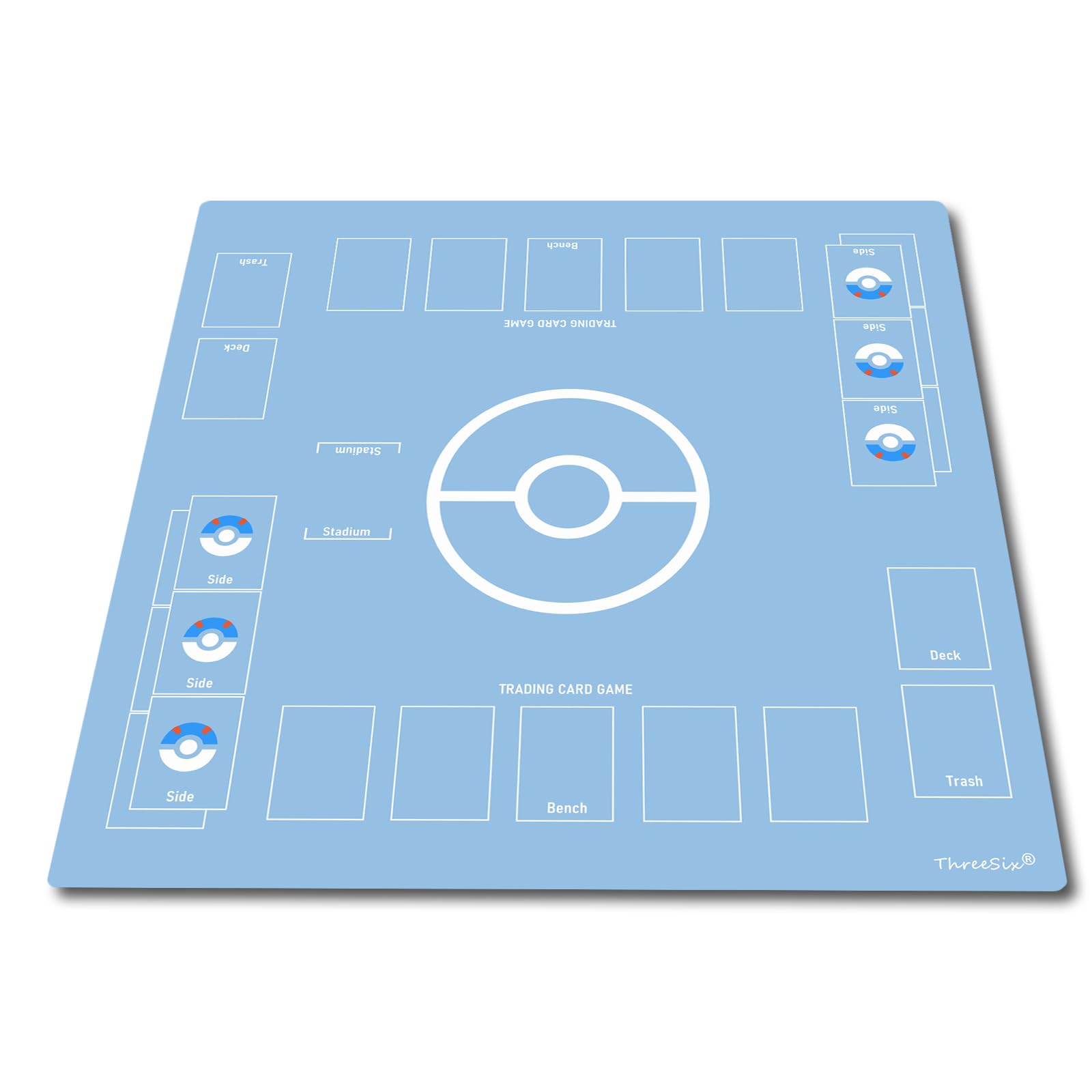 

ThreeSix Simple Card Game Rubber Easy to Easy to Waterproof Storage Bag Playmat, Design, Mat, Non-Slip Mat, Turn, Roll, Included, 6060cm (G)