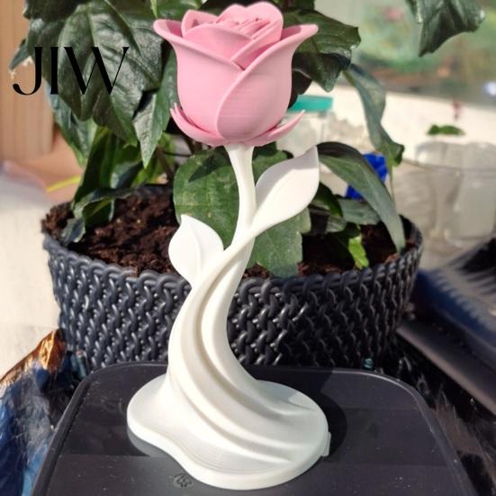Niche Home Ornaments Modern Rose Sculpture, 3D Printed Minimalist Floral Decor, Abstract Valentine Day Gifts Flower Statue for Office, Elegant