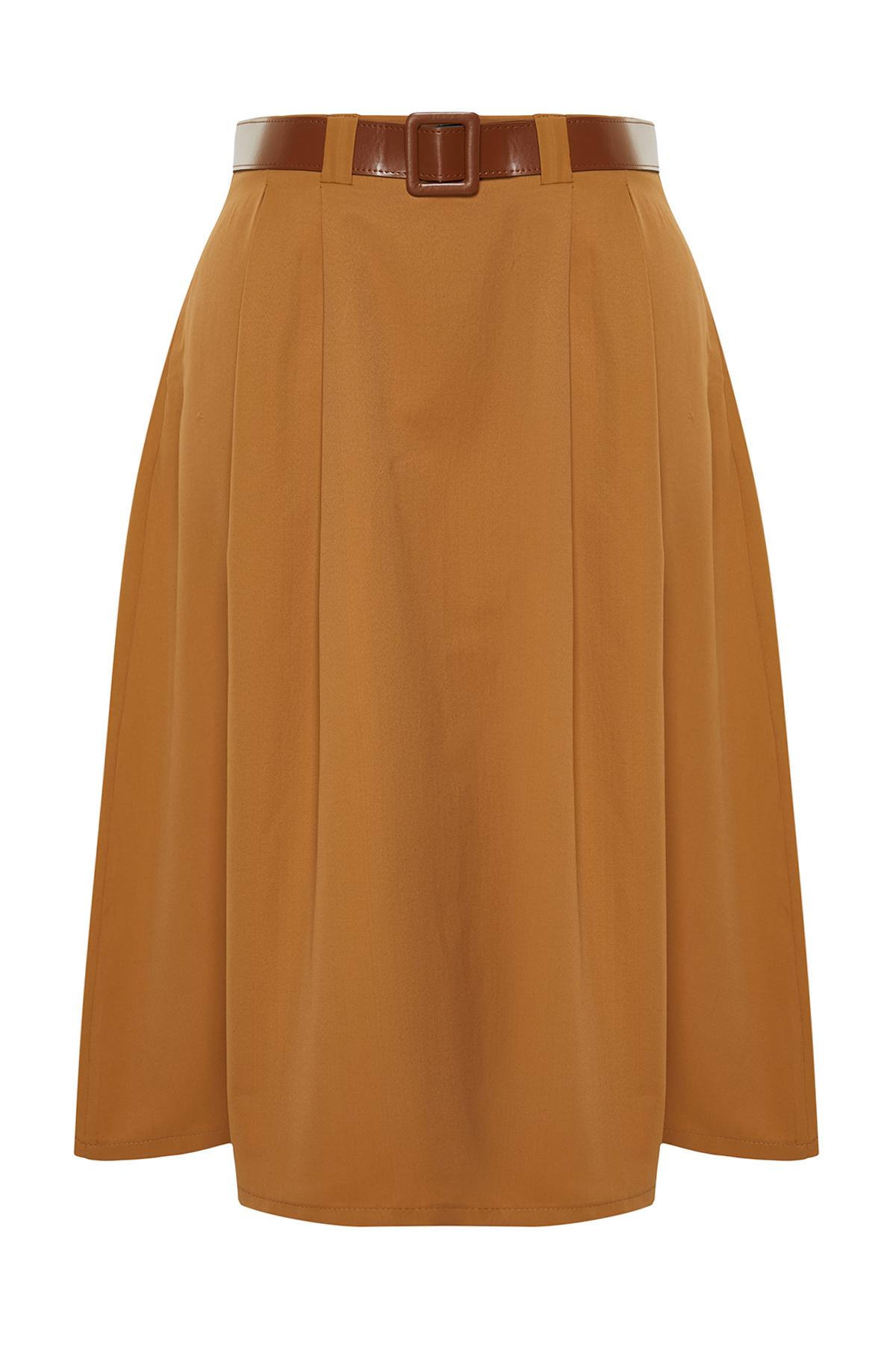 

Женская юбка больших размеров, модная новая сезонная коричневая тканая юбка больших размеров XXL верде