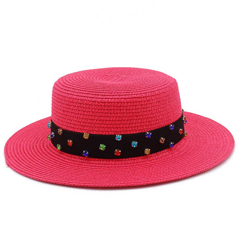High-quality women's flat-top Panama straw hat summer explosion sunscreen top hat new hat stall
