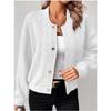 Women's M-3XL Size Fashion Solid Color Stand Up Collar Single Breasted Jacket for Women Combining Comfort and Fashion