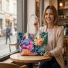 Vibrant Floral Fashion Tote Bag for Daily Carry