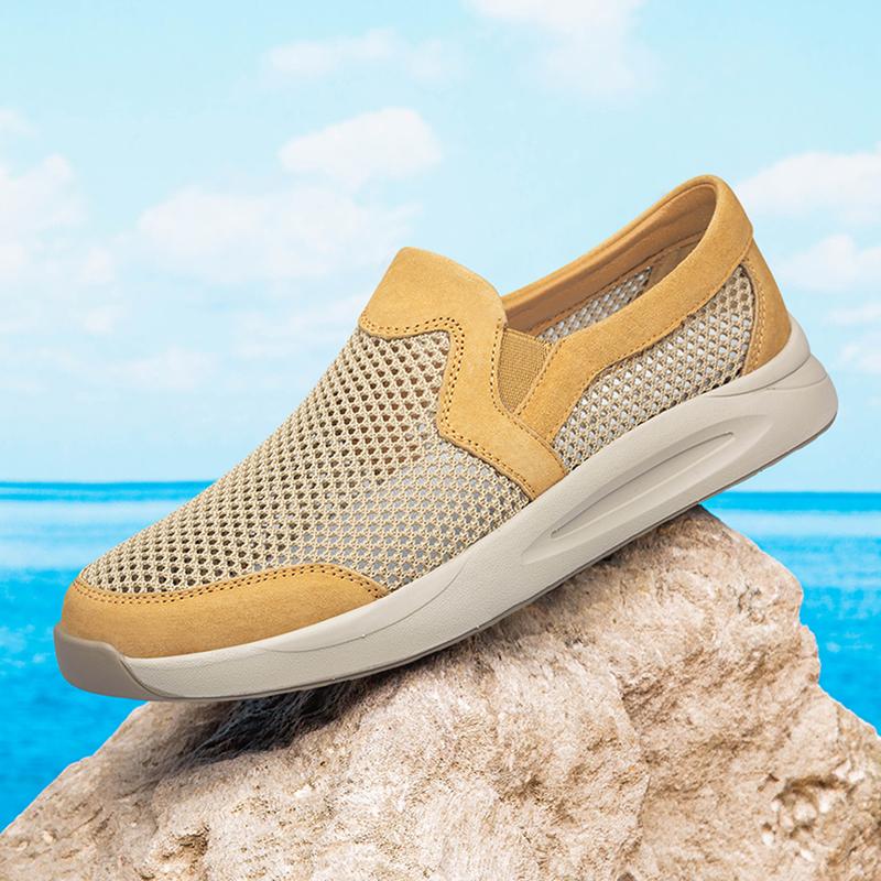 

Модная мужская дышащая сетчатая обувь Летняя уличная легкая обувь с мягкой подошвой для пеших прогулок и ходьбы Повседневная обувь Комфортные слипоны для вождения Мужские лоферы 38 хаки