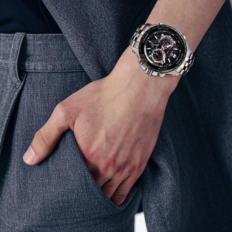 Casio EDIFICE quartz movement Japanese and Korean watch men's watch black dial EQW-M710DB-1A1D