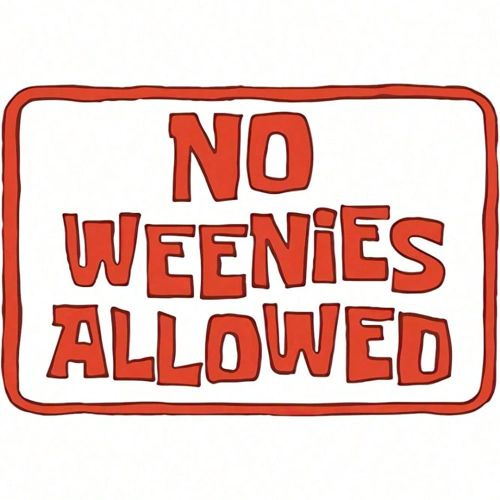 Vintage Tin Sign No Weenies Allowed Bar Pub Garage Metal Wall Decor 20x30