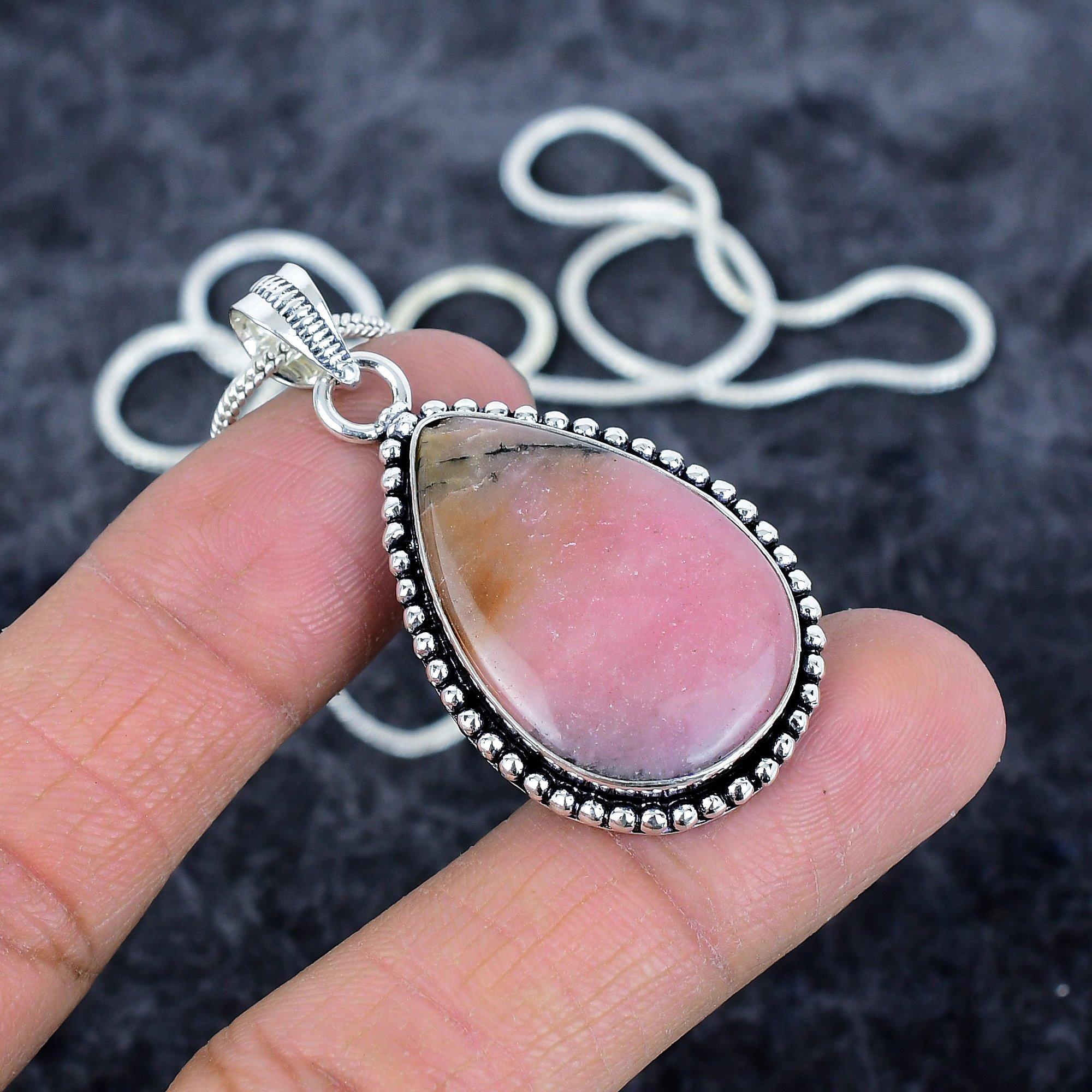 

Rhodonite Gemstone Handmade 925 Sterling Silver Jewelry Pendant 1.97 M-2906