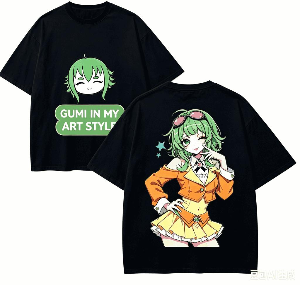 Megpoid GUMI Anime Lover T-shirt Harajuku Cotton New Model High Street Retro Oversized Unisex p