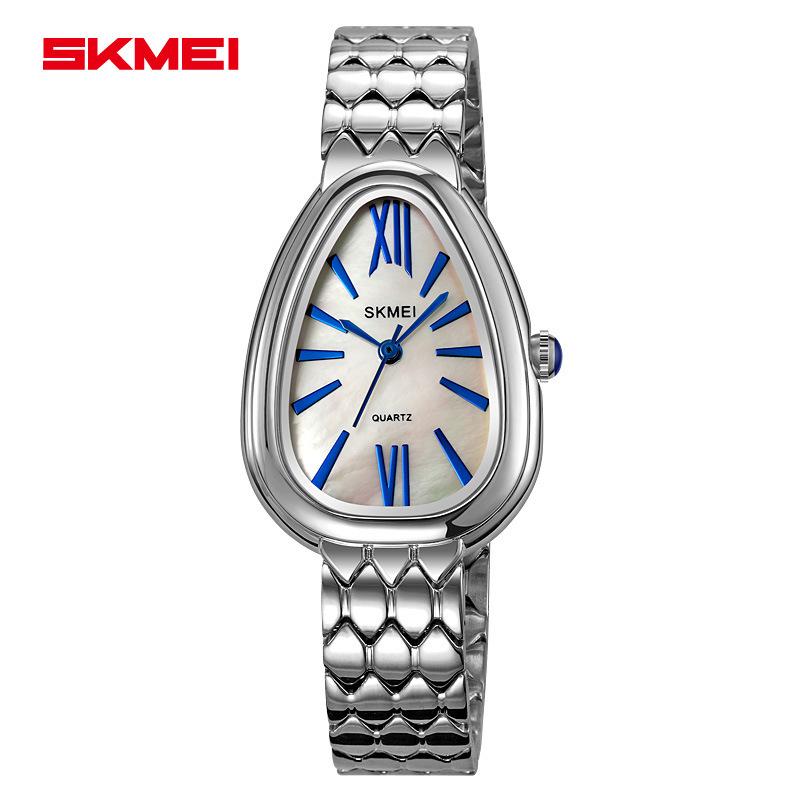 Shike Mei Retro Snake-Shaped Ladies Quartz Wristwatch with Steel Band