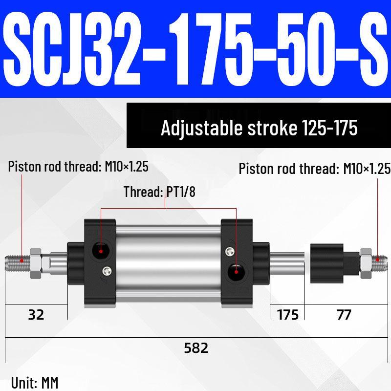 SCJ Adjustable Stroke High Thrust Pneumatic Cylinder SCJ32-160