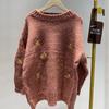 2025 Women's Gold Sweaters Ulzzang Vintage College Deer Embroidery Sweater Female Thick Cute Loose Harajuku Clothing