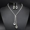 1 Set Of Fashionable And Simple Water Droplet Necklace, Earrings, Jewelry Set, Women's Wedding Banquet Party Daily Accessories