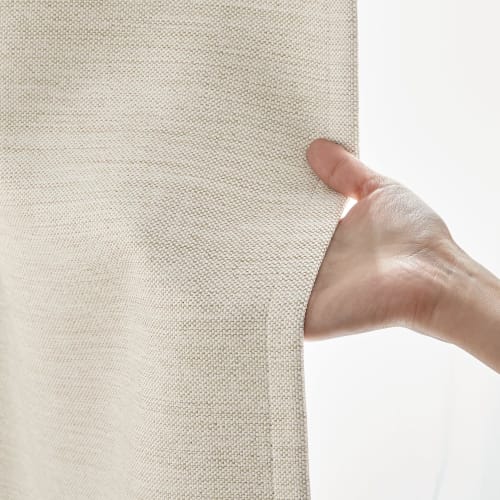 MUJI Flame Retardant/Light Blocking Double Weave Non-pleated Curtain Ivory Width 100 x Length 135cm 84345920