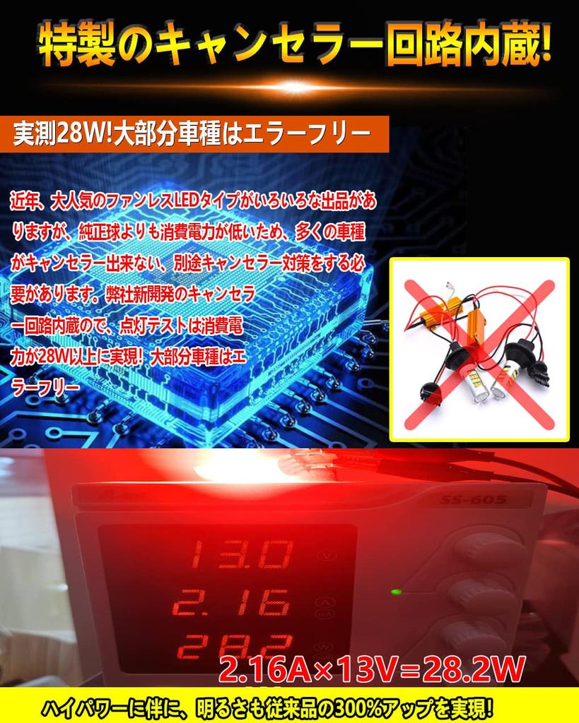 WENLE Super Explosive T20 Double LED Valve, Brake Lamp, Tail Lamp, Stop Lamp, Built-In