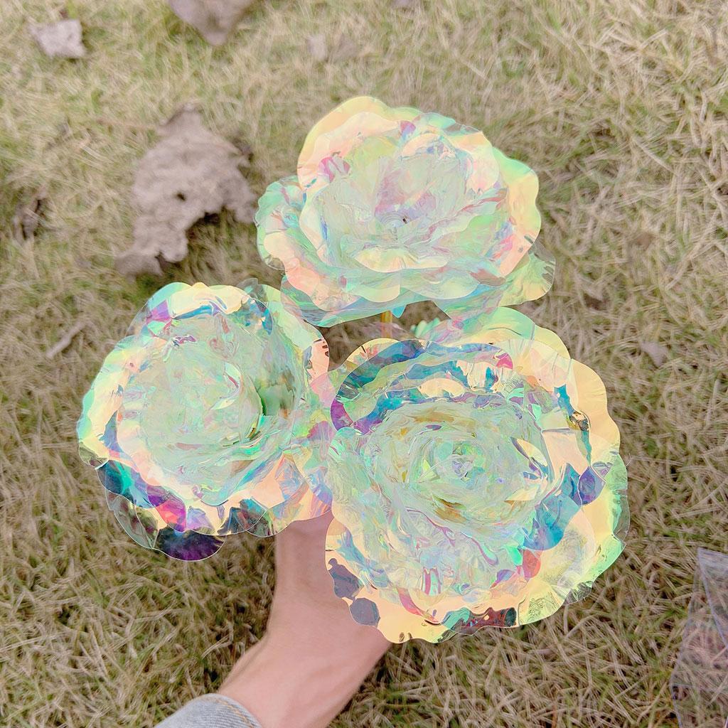 Gold Foil Artificial Colorful Rose Flower for Valentines Day Mothers Day Durable