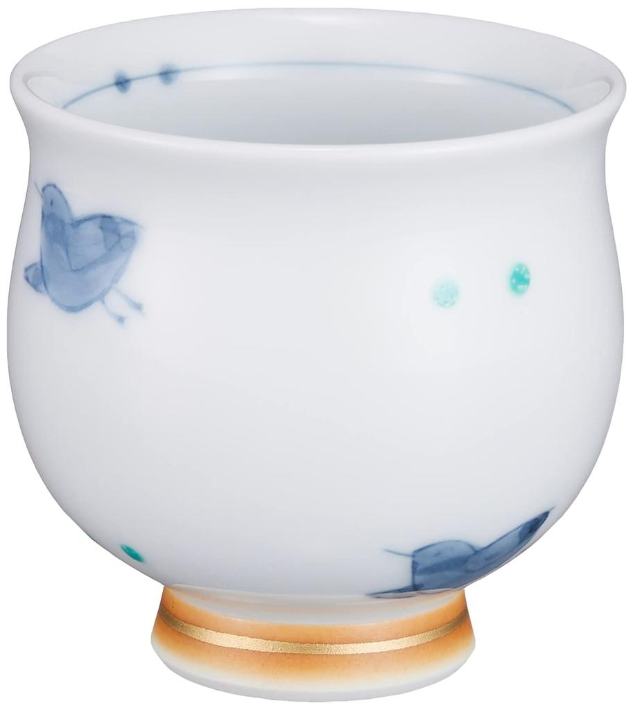 Hamatou Hasami Ware Matsukou Pottery Masayuki Kiln Teacup Diameter Sometsuke Chidori Blue 139161 Mini, Approx. 7cm,