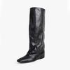 Retro Shoes, Square Toe Autumn and Winter New Style Long Boots, Women's Shoes, Sleeve Boots