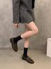 French flat-soled retro brown loafer single shoes women's shoes 2025 new spring and autumn black British style small leather shoes