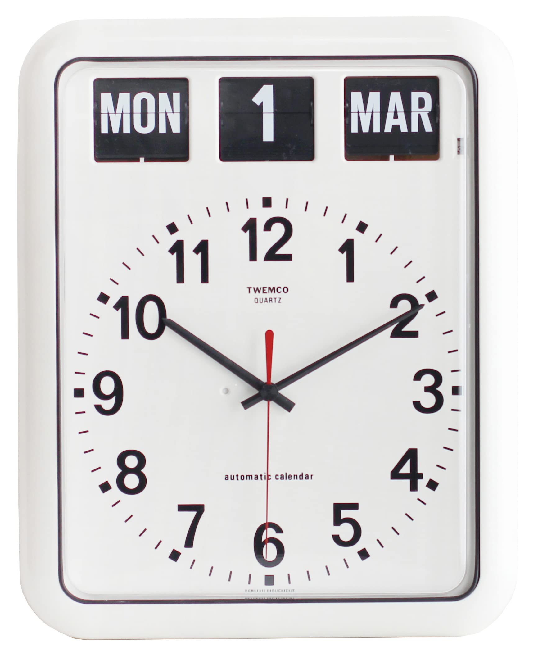 

TWEMCO Wall Clock with Perpetual Calendar Function White BQ-12A білий