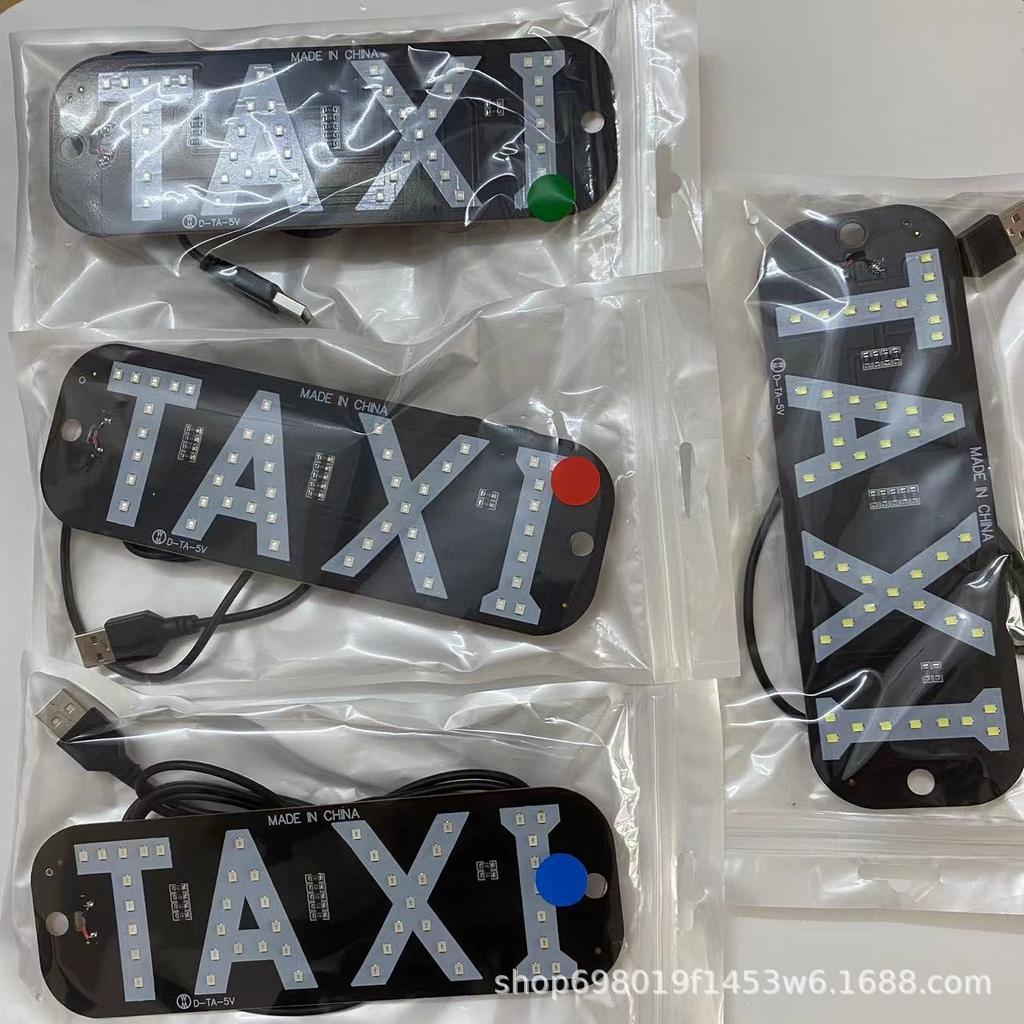 TAXI UBER LED Car Sign Light USB Powered Glowing Taxi Indicator Lamp Rideshare Driver Windshield Decor