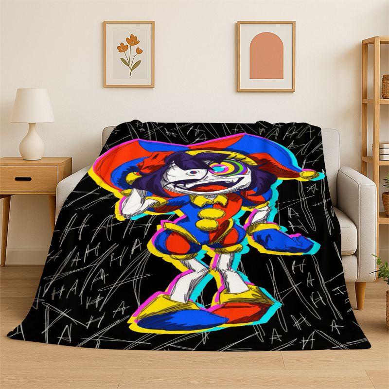 Cartoon Amizing Digtal Circus Pomni Soft Flannel Throw Blanket,Cozy Blanket for Bed,Couch,Sofa,Bedroom,Living Room,Picnic Kid