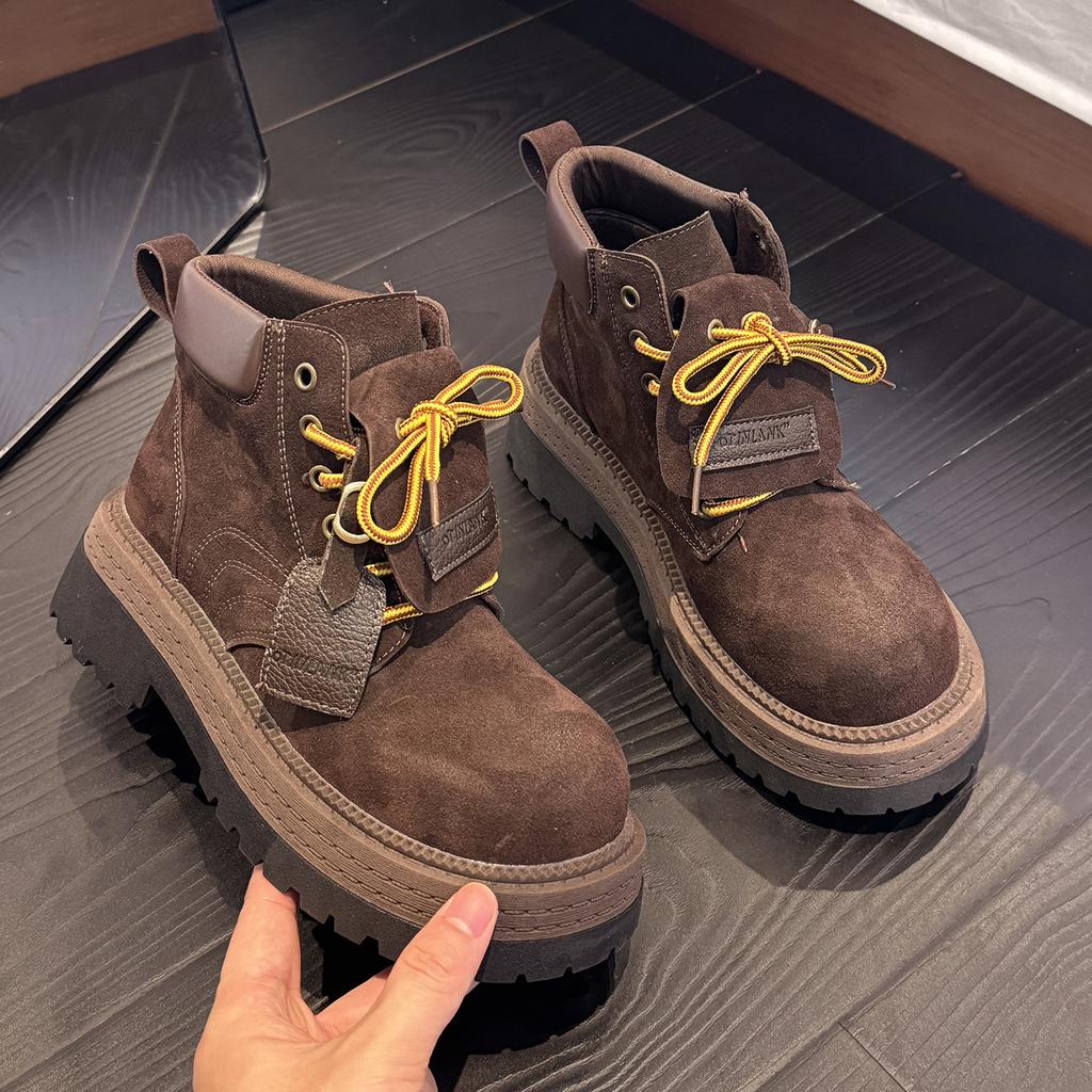 Martin boots women's 2025 new autumn rhubarb boots fashionable versatile small thick-soled thin short boots