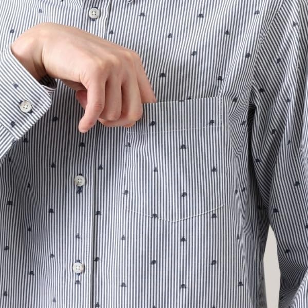 Pălărie Casual Takeo Kikuchi Motiv Jacquard Dungi Gri Cărbune Mărimea 03 07081504 Cămașă pentru Bărbați, Cămașă, (314) (L),