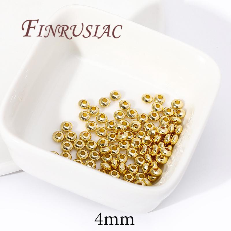 3.5mm 4mm 5mm 6mm Spacer Beads 18K Gold Plated Separator For Beads,Bracelets Beads Accessories,DIY Jewelry Making Supplies