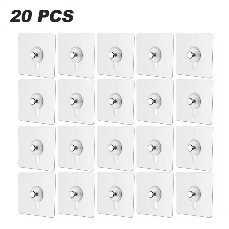 50PCS Adhesive Hooks Photo Frame Poster Hooks Waterproof Kitchen Bathroom Accessories Screw Hook