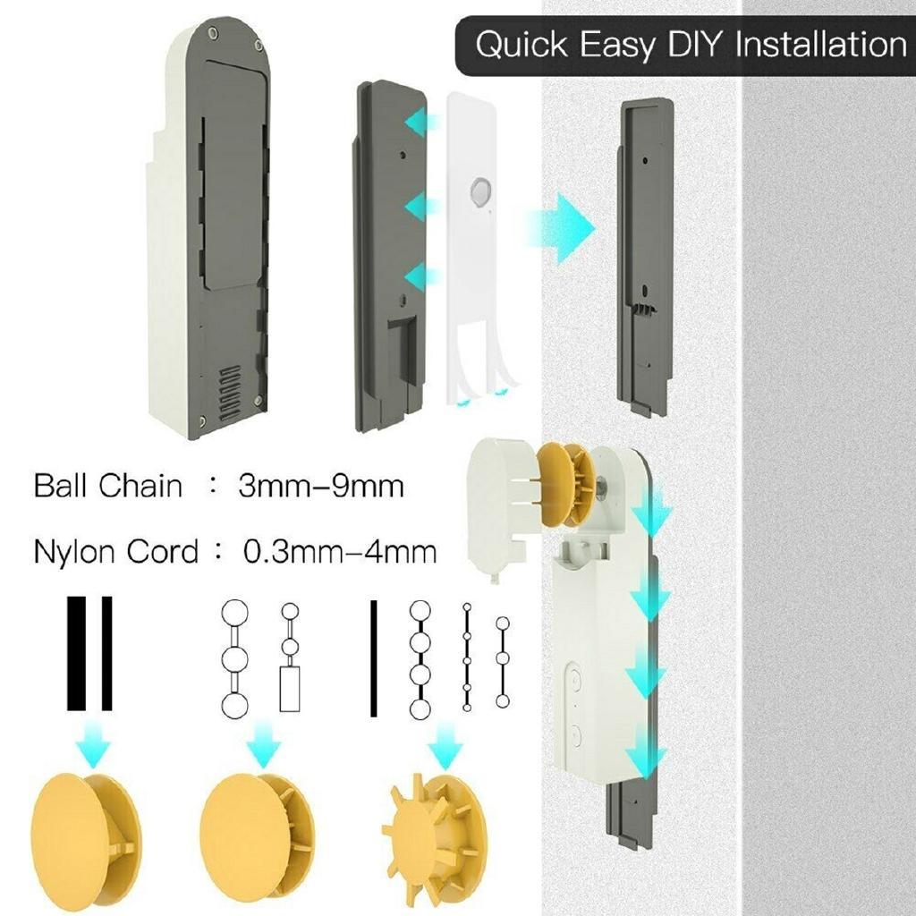 NEW Smart DIY Motorized Chain Roller Blinds Shade Shutter Drive Motor Powered By Solar Panel and Charger Bluetooth APP Control