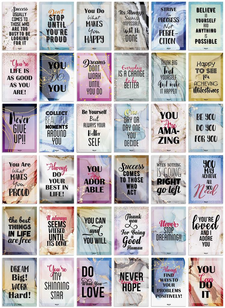 Inkdotpot Lunch Box Notes For Adults Teens, Motivation Inspiration Affirmation Cards, Pack of 36, Unique Assorted Designs (Mermaid